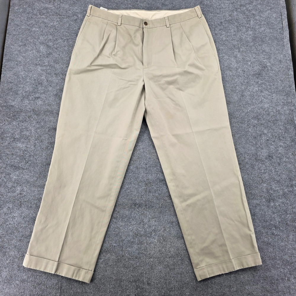 Brooks Brothers 346 Advantage Chino Elliot Pleated Cuffed Khaki Pants 40x30